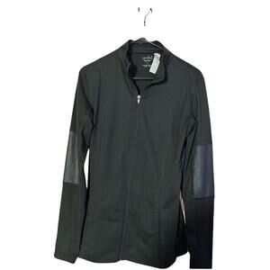 Isabel Maternity Full Zip Active Jacket Black Stretchy Gym Workout Outdoor Sz‎ L